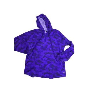 Zelos Purple Camo Quarter Zip Pullover Womens Large Y2K Athletic Activewear